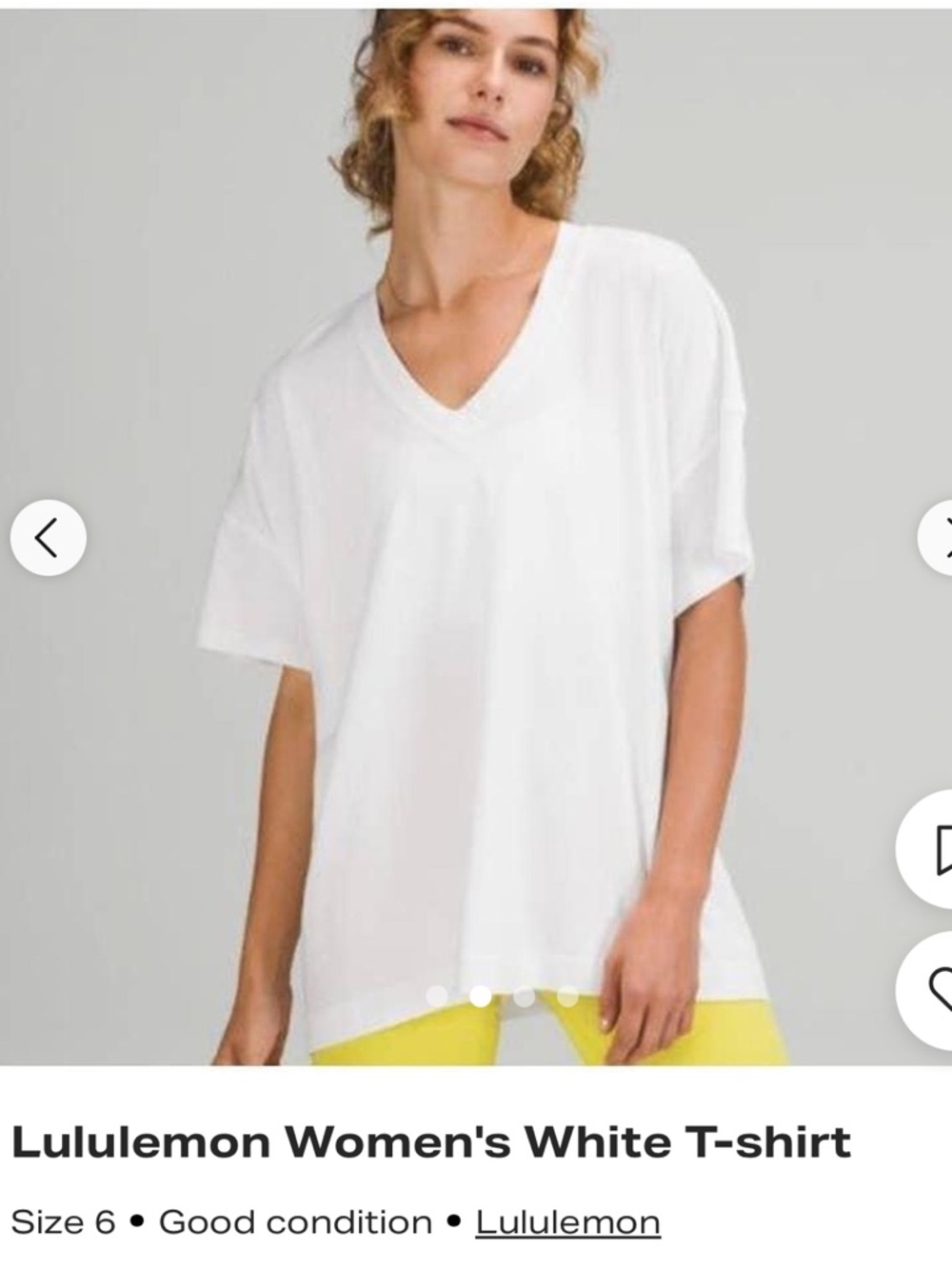 lululemon athletica White V-Neck Short Sleeve Tee - Relaxed Fit